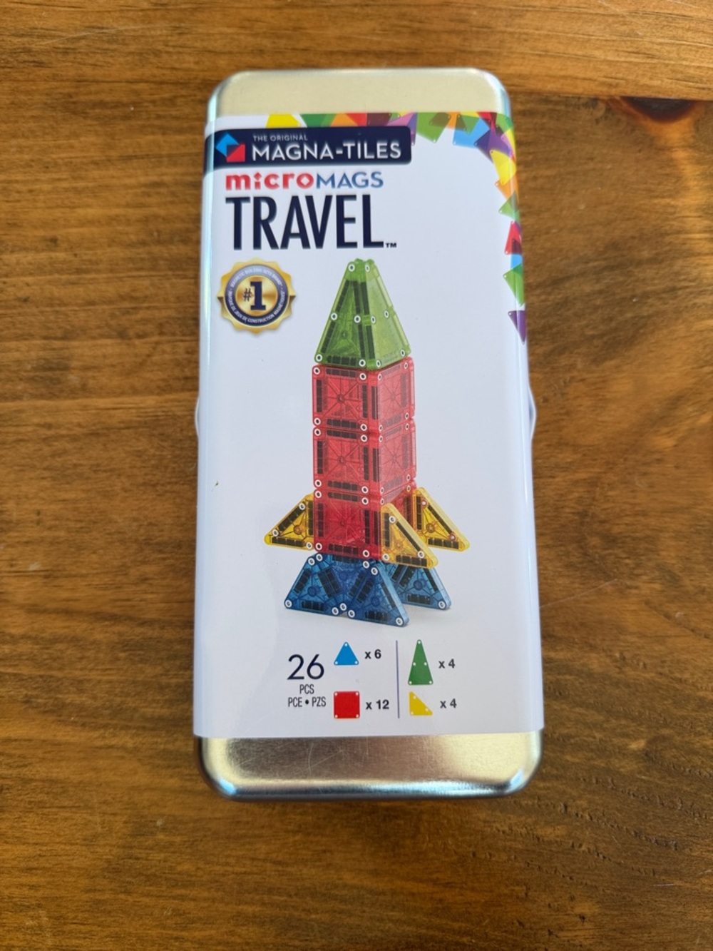 microMAGS Travel Magnetic Tiles Toy - Multicolor